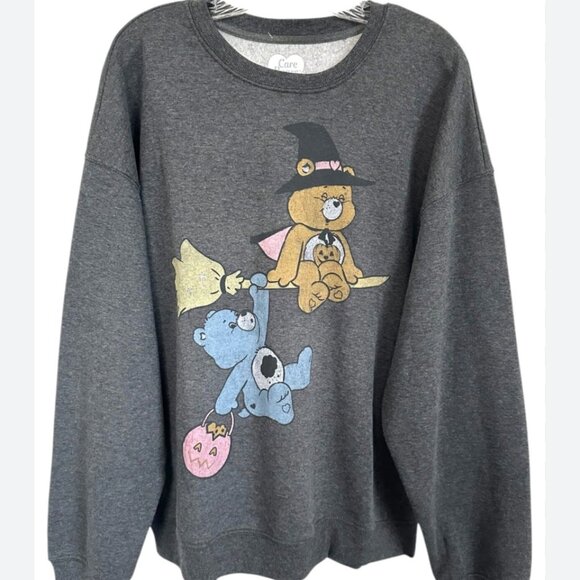 Care Bear Halloween Crew Neck Sweatshirt Women’s Size XL Long Sleeve Gray - Picture 1 of 9